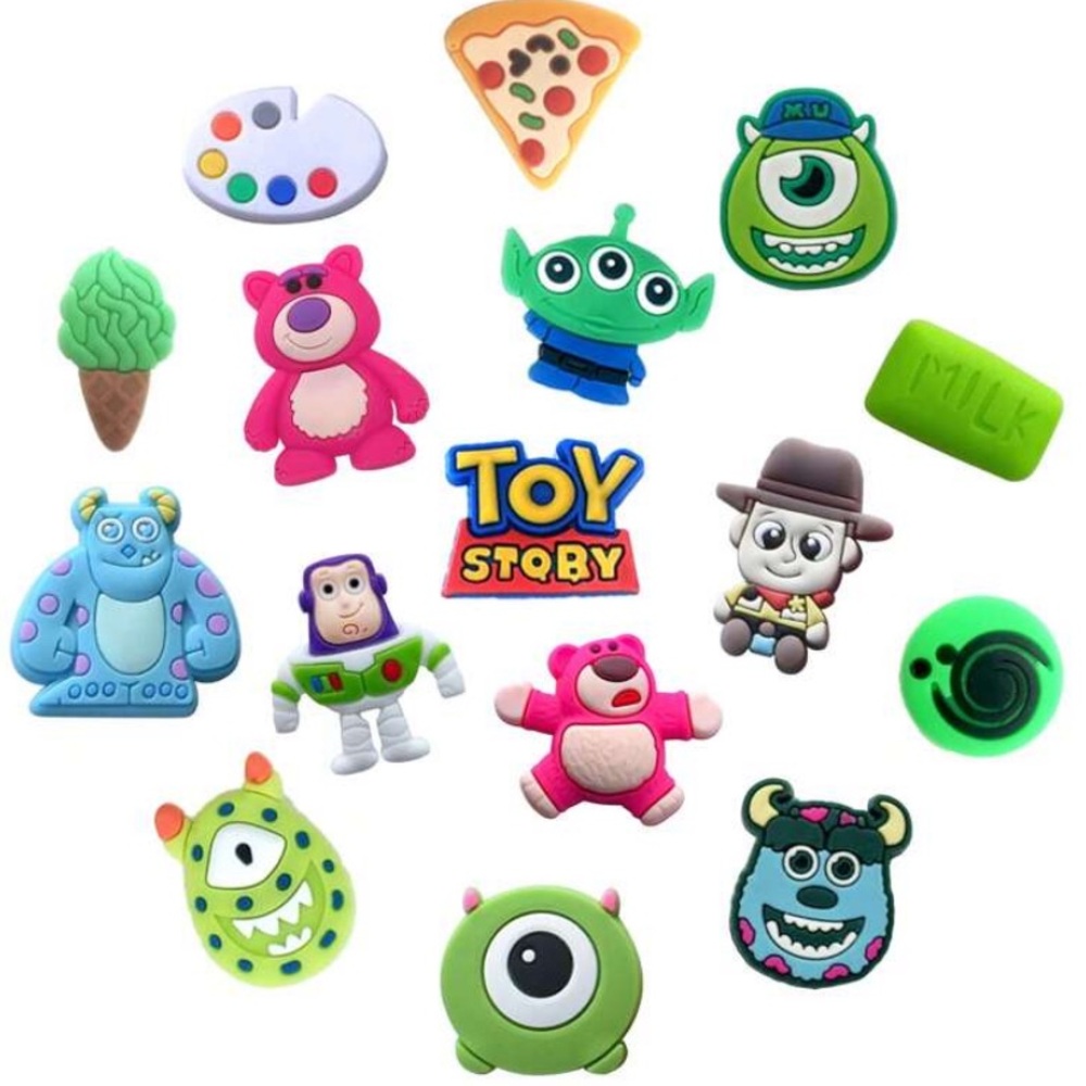 16 pc Toy Story and monster inc croc charms